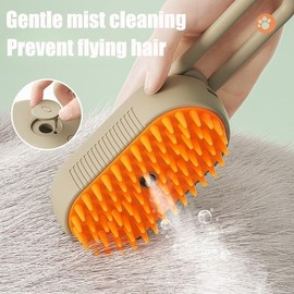 NAISI Cloud Care Cat Brush, 2024 Best Cat Steam Brush, Cloud Care Cat Brush, 3-in-1 Self-Cleaning Cat Brush with 360 Rotating Arm, Detachable Silicone Bristle Head (white)