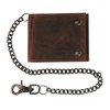 Men's Leather Bifold Chain Wallet, brown