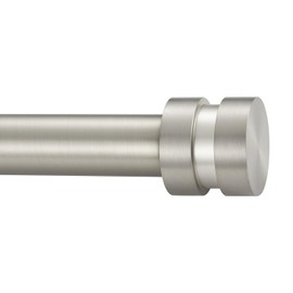 16-120 inch Long Adjustable Matte Nickel Curtain Rods,1 inch Diameter Splicing Heavy Duty Rod Set with Aluminum Finals for Windows, Door, Drapery