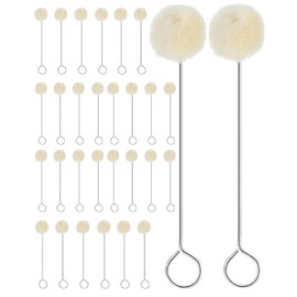 TPZORJX 30 Pieces Wool Daubers, Wool Daubers Ball Brush, Wool Balls Painting Brush, Supported Dyeing Leather Dauber Tool, Leather Dyeing Brush, Sponge Brush for Dyeing, Gluing and DIY Crafts (12.5 cm)