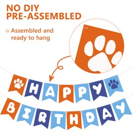 RICHHHA Blue Orange Happy Birthday Banner Pre-Strung Birthday Decorations Birthday Party Backdrop Sign Garland Party Supplies for Women Men Boys Girls,NO-DIY