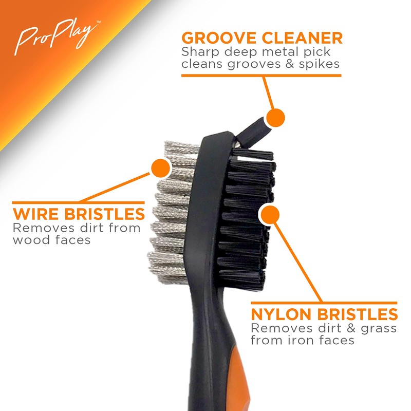 ProPlay Golf Club Brush and Groove Cleaner | Retractable Zip-line