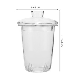 HOLIDYOYO Replacement Glass Tea Infuser with Lid, Universal Replacement Tea Strainer Filter Loose Tea Steeper Basket for Blooming Tea Brewer Teapot Mug Cup Accessories