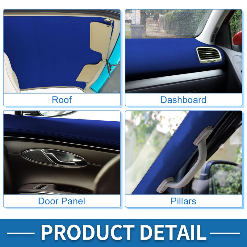 A ABSOPRO Headliner Fabric 11.8"Lx57"W Interior Trim DIY Roof Repair