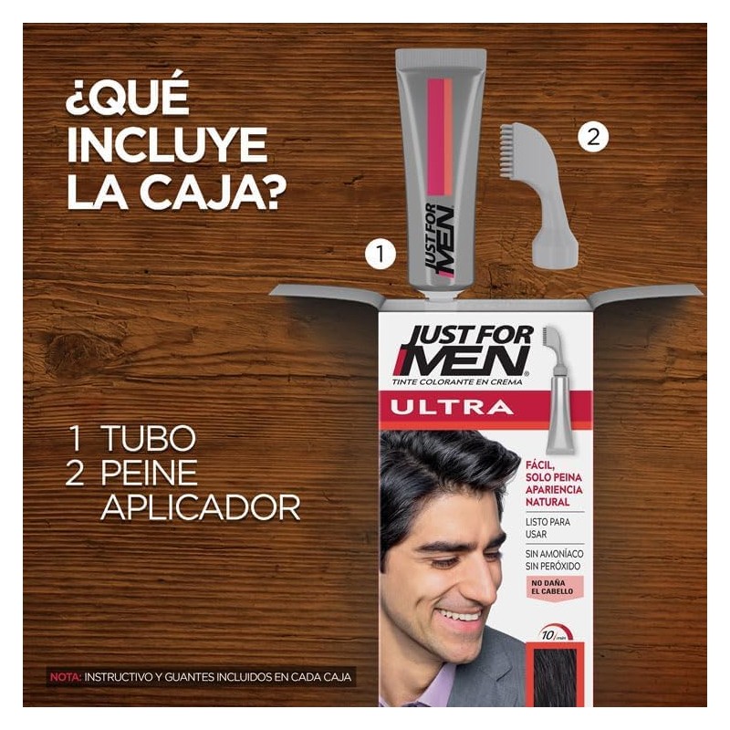 Just For Men Ultra, Tinte para Canas Negro U55 con