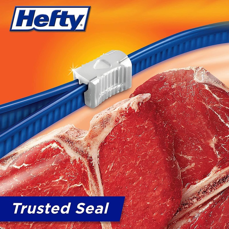 Hefty Freezer Slider Bags, Quart, 15 CT (Pack - 4)