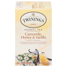 Twinings Pure Camomile & Honey Herbal Tea individually Wrapped Bags, Naturally Caffeine Free 20 Count (Pack of 6)