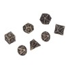 7pcs Copper Dice Set Polyhedral Hollow Clear Number Balancing Table