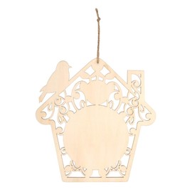 Ideen mit Herz Wooden Bird Houses | Blanks | for Painting | with Hanging | Window Decoration | 26.5 x 25.4 cm | Flat | 4 mm Thick | Pack of 2