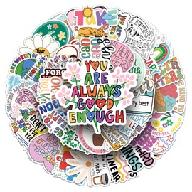 Pack of 100 Mental Health Stickers Car Laptop Phone Guitar Skateboard Motorcycle Bicycle Mental Health Stickers Set Vinyl Waterproof Aesthetic Stickers for Teenagers Children Adults
