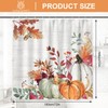 JarThenaAMCS Fall Pumpkins Shower Curtain Autumn Leaves Harvest Thanksgiving Polyester