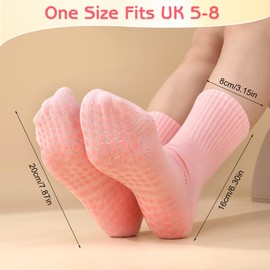 Zuimei 4 Pairs Yoga Grip Socks Women, Womens Long Pilates Socks, Non Slip Pilates Sock for Yoga, Barre, Dance, Ballet, Fitness