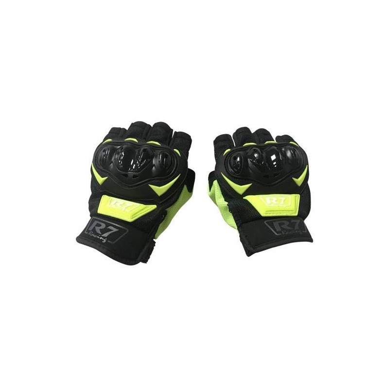 R7 RACING Guantes Vel Amarillo FLUORECENTE R7-3 (Large)