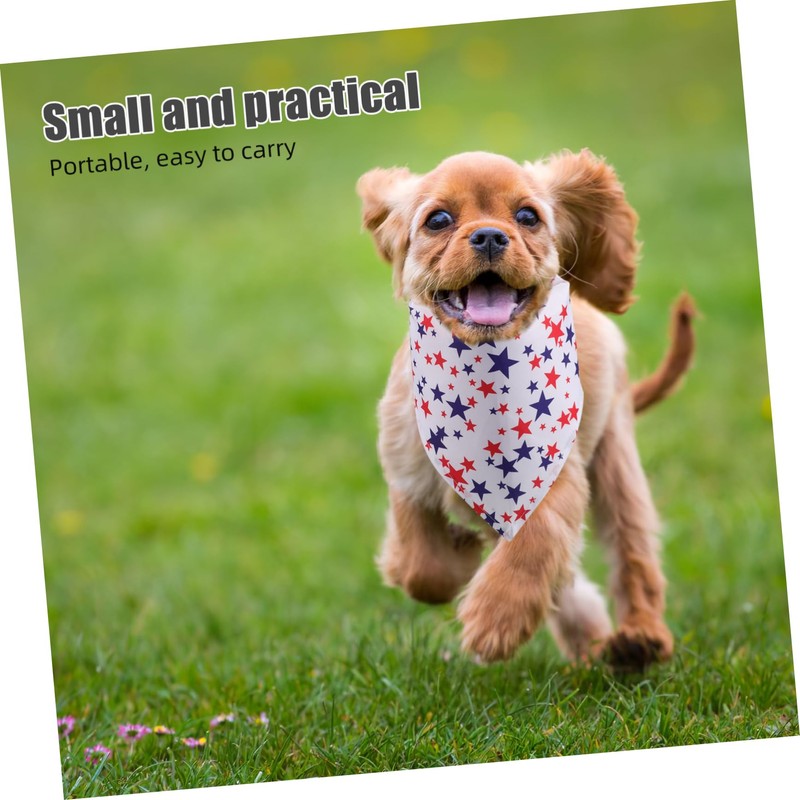 Levemolo 3PCS Seasonal Dog Bandanas Adjustable Star Pattern Bibs for