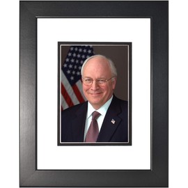 Dick Cheney Photograph from 2003 in a Smooth Black Frame with White Mat - (8.5" x 11") - Matte