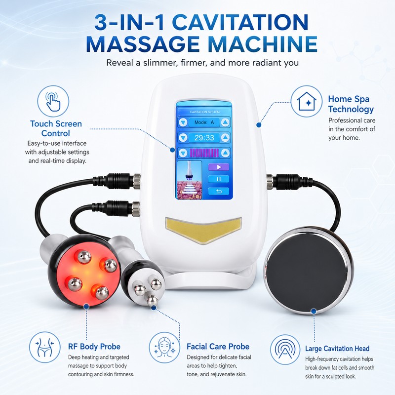 3-in-1 Body & Facial Massage Device for Skincare – Multifunctional