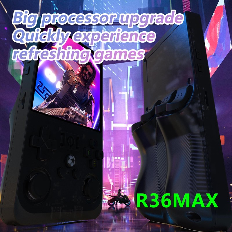 New R36 max Retro Handheld Game Console, 4.0" IPS Screen