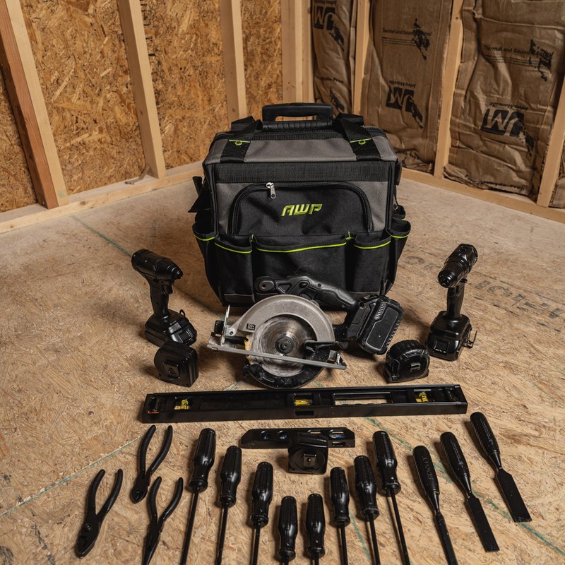 AWP Rolling Tool Bag Durable Tool Tote Water-Resistant Organizer for