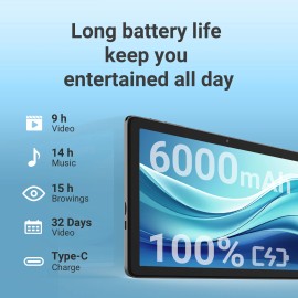 Digiland R10XS 10.I Inch Wifi Tablet PC Android 14 10GB+64GB Android Tablet Touch Screen Education Tablet for Schoolcolor: Gray, hard drive capacity: 64GB, rear camera: 8MP, ram: 4g, front camera: 5MP