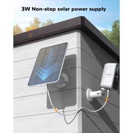 DEATTI DEATTI 3W Solarpanel fr berwachungskamera Aussen Akku, Wetterfest, 360 Einstellbare Halterung, USB Schnittstelle, Unterbrechungsfreie Umweltschutzstromversorgung, 3M Kable