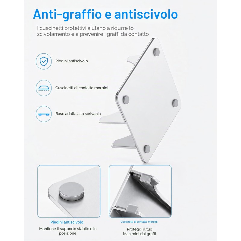 SNANSHI Supporto da scrivania verticale per Mac mini M4, design