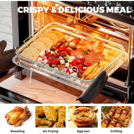 NeoLame Air Fryer Basket for Oven, 15"x11", 2 Piece Nonstick Crisper Tray & Basket, Stainless Steel Fryer Accessories for Crispy, healthy cooking, Multipurpose Air Fryer