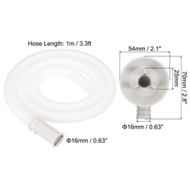 PATIKIL 3.3ft Air Condition Drain Hose Kit Mini Split Window AC Unit Dishwasher Faucet Universal Drain Connector Hose White