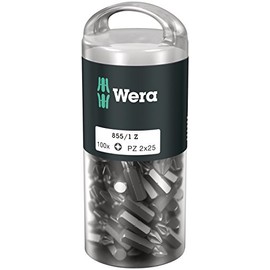 Wera 855/1 Z DIY, Pozidriv Bits, PZ 2 x 25 mm, 100 Teilig, 05072444001