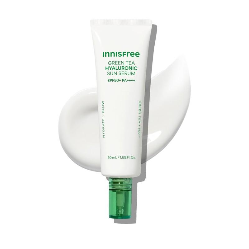Innisfree Green Tea Hyaluronic Acid Calming Moisture Sun Serum SPF50+