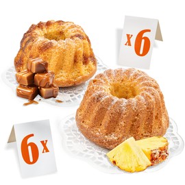 Ou Yes! Pack of 12 x 51g - Mix Muffins 2 Varieties - with Pineapple Pieces and Caramel Pieces - Individually Packed - Direct Eat Packs - Net Weight 612g