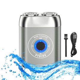 New Model Mini Dual-Head Electric Shaver, Mini Electric Shaver, Travel Portable Beard Trimmer for Men, Waterproof Electric Razor, USB C Rechargeable (Silver)