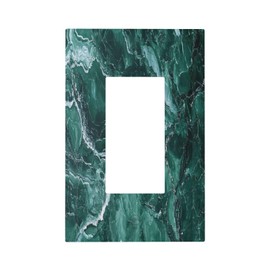 Nijuodnijir Decorative Outlet Covers Green Marble White Lines 1 Gang Single Rocker Light Switch Cover Plate Wall Plates Gfci Faceplate For Bathroom Kitchen Decor