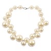 Jotml Large Pearl Necklace, 1 Strand, Imitation, Casual, Oval Pearl,