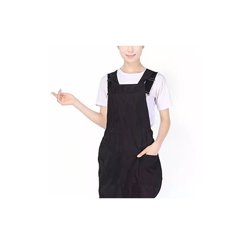 Lurrose Delantal Barbero Profesional Waterproof Salon (negro)