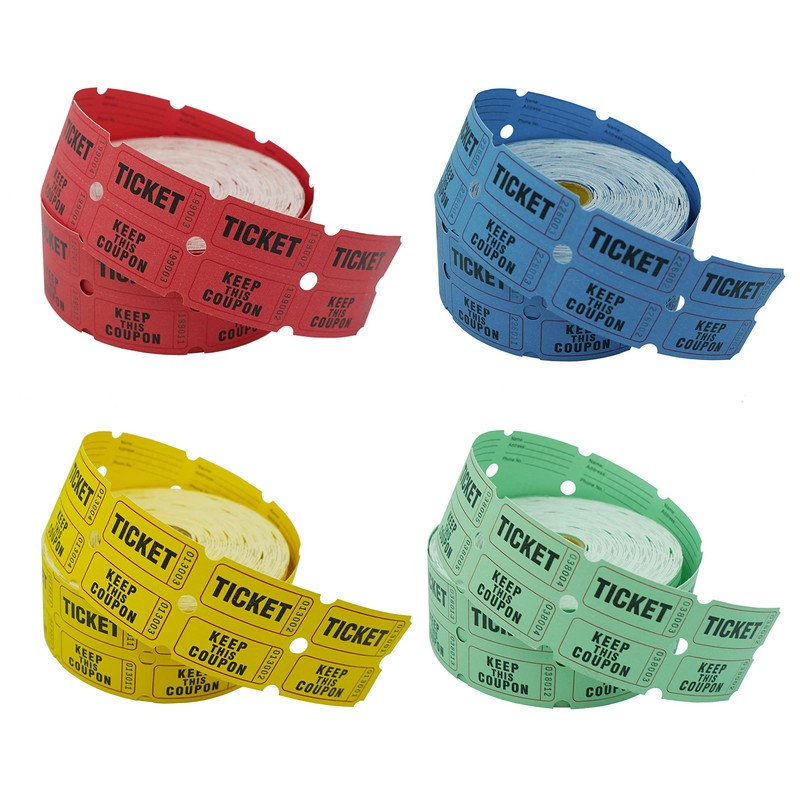 DNB 4000 Pairs Raffle Tickets - 4 Color Set of