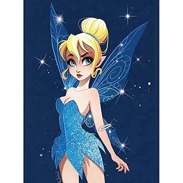 5D Diamond Painting Puzzle Kit, Full Diamond Embroidery Handmade Crafts, Mural, Home Decor, Diamond Art (Tinker Bell) 12x16 inches