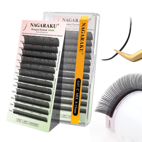 NAGARAKU Extensiones de Pestañas Bouquet, Spikes Pestañas Postizas Prefabricadas con