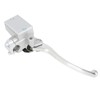 Motoforti Front Silver Tone Metal Motorcycle Brake Master Cylinder Pump