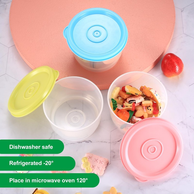 Reusable Plastic Food Storage Containers, 6 Pcs 5.4 OZ Salad
