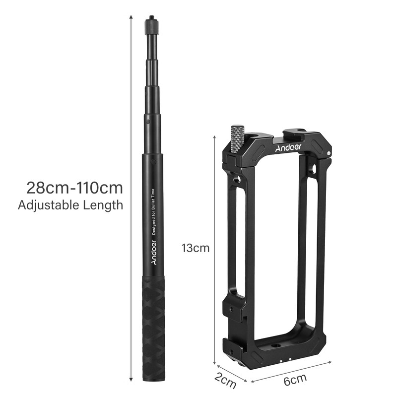 Andoer Camera Video Cage with Dual Cold Shoe Mounts +