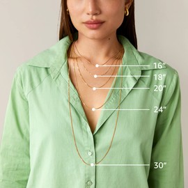 PAVOI Italian Solid 925 Sterling Silver, 22K Gold Plated Chain Necklaces | Snake, Square Box, Cable, Super Flex Curb, Miami Cuban and Rope Diamond-Cut Herringbone Necklace for Women and Men | MADE IN