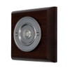 Modern Living Square Wireless Doorbell in Mahogany and Brushed Nickel