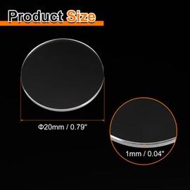 HARFINGTON Watch Crystal Glass Len 20mm Dia 1mm Thick Flat Round Clear Sapphire Glasses Watches Face Crystals Lens Replacement for Watchmaker Repair