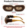 FEISEDY Women Plush Fuzzy Small Rectangle Sunglasses Punk Soft Velvet