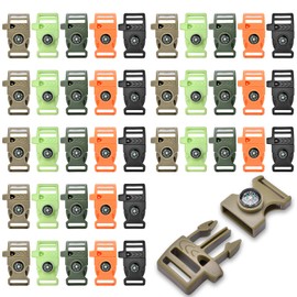 50 Pack 3/4 Inch Assorted Paracord Buckles, Compass Buckle for Bracelets Clasp Clip Outdoor Camping Emergency Survival Travel Accessories