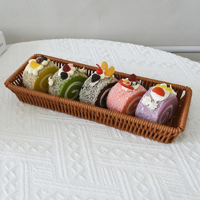 RT&BS 2pcs 10.6'' Wicker Bread Basket, Hand Woven Tabletop Food