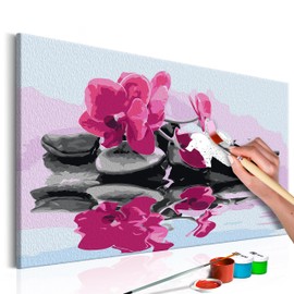 Murando n-A-0205-d-a Painting by Numbers Flowers Peonies, 60 x 40 cm, Painting Set with Wooden Frame on Canvas for Adults Children Paintings Hand-Painted Kit DIY Gift Decoration, Orchid 3