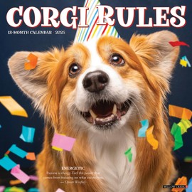 Willow Creek Press Corgi Rules Monthly 2025 Wall Calendar (12" x 12")