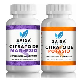 Citrato de Magnesio  Citrato de Potasio  120 Cps cu  Saisa Herbal  Suplemento Alimenticio Calidad Premium  Energa, Anticalambres y Recuperacin...     