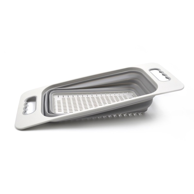 SAMMART Over The Sink Rectangular Colander (Grey)